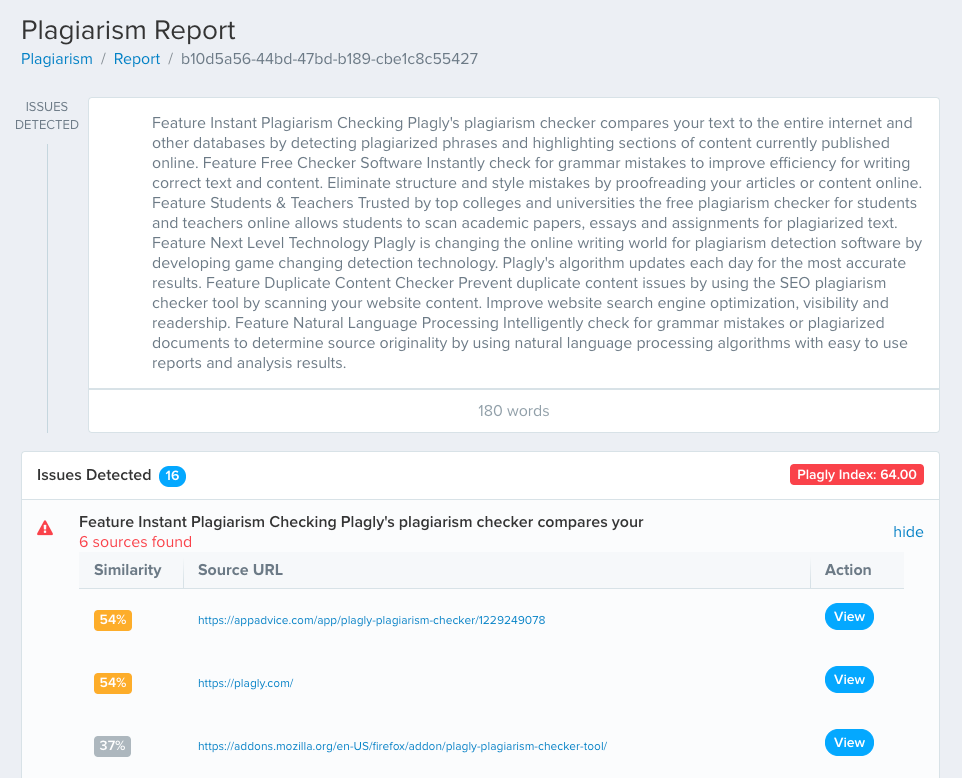 plagiarism checker percentage